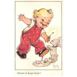 Illustrateur - n°88576 - Dansons le bougie-bougie ! - Bebé et un petit chien