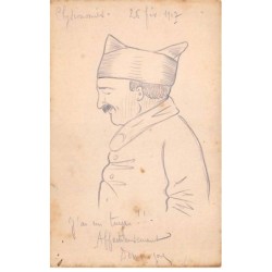 Illustrateur - n°88559 - Physionomies - Portrait d'un Militaire - J'ai un tuyau ... - Carte peinte à la main