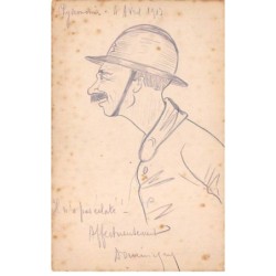 Illustrateur - n°88571 - Physionomies - Portrait d'un Militaire - Il n'a pas éclaté - Carte peinte à la main