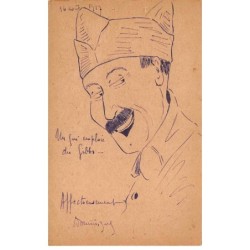 Illustrateur - n°88529 - Portrait d'un militaire - Carte peinte à la main