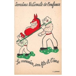 Illustrateur - n°88601 - F. Lesourt - Le meunier, son fils et l'âne - Semaine Nationale de l'Enfance
