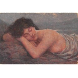 Illustrateur - n°88490 - Jeune femme dormant
