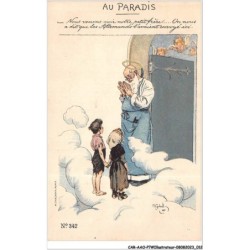 CAR-AAOP7-0541 - ILLUSTRATEUR - UN VIELLE HOMME, UNE PORTE , DES ANGES, DES ENFANTS, AU PARADIS -GERBAULT