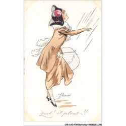 CAR-AAOP7-0558 - ILLUSTRATEUR - UNE FEMME BIEN HABILLE, IL PLEUT - PREJELAN