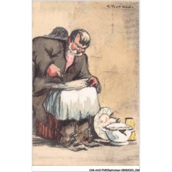 CAR-AAOP1-0019 - ILLUSTRATEUR - UN HOMME FABRIQUANT UN USTENSIL - TOURNON