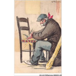 CAR-AAOP1-0020 - ILLUSTRATEUR - UN HOMME FABRIQUANT UNE CHAISE - TOURNON