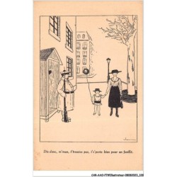 CAR-AAOP7-0599 - ILLUSTRATEUR - UNE FEMME AVEC SON ENFANT & UN SOLDAT