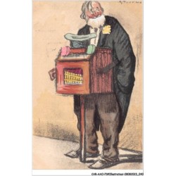 CAR-AAOP1-0021 - ILLUSTRATEUR - UN HOMME ET SA BOITE A MUSIQUE -TOURNON