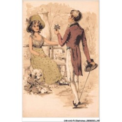 CAR-AASP1-0074 - ILLUSTRATEUR - un homme apportant une fleur pour une dame