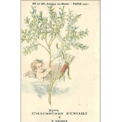 ILLUSTRATEUR.MYRTE.CHAU SSURES FINOKI.5 USINES.ANGE DANS ARBUSTE FLEURI