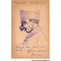 CAR-AASP2-0188 - ILLUSTRATEUR - Physionomies - Dessin d'un homme - Peinte a la main