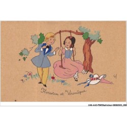 CAR-AAOP5-0376 - ILLUSTRATEUR - UN GARCON ET JEUNE FEMME , UNE BALANCOIRE