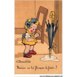 CAR-AAOP5-0373 - ILLUSTRATEUR - UNE JEUNE FILLE, UN PARAPLUIE