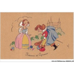CAR-AAOP5-0377 - ILLUSTRATEUR - UN GARCON ET JEUNE FEMME , UN CHATEAU ,UN JARDIN