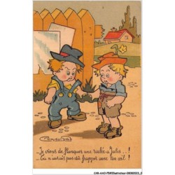 CAR-AAOP5-0372 - ILLUSTRATEUR - DEUX JEUNES GARCONS, DANS LA RUE