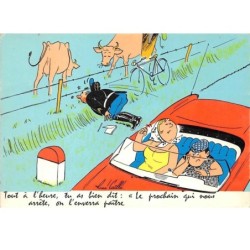 illustrateur. n°105361 .rene caille .cpsm .tout a l heure tu as bien dit ... l enverra paitre .