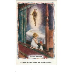 ILLUSTRATEURS.n°8908.NASH.FILLETTE PRIANT.PROTEGEZ MON PAPA