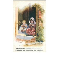 ILLUSTRATEURS.n°8910.NASH.FILLETTES TRICOTANT