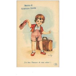 ILLUSTRATEURS.n°8985.MATEJA.J'AI BIEN L'HONNEUR DE VOUS SALUER.GARCONNET ET SA VALISE