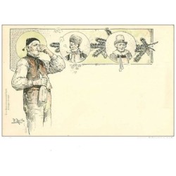 ILLUSTRATEURS.n°855.FRITZ REIFS.HOMME BUVANT