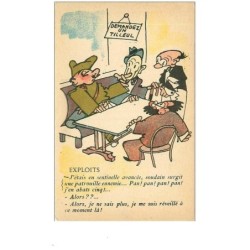 ILLUSTRATEURS.n°9129.COLLECTION COMIQUE MILITAIRE.EXPLOITS.SOLDAT RACONTANT LA GUERRE