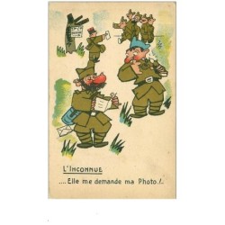 ILLUSTRATEURS.n°9148.COLLECTION COMIQUE MILITAIRE.L'INCONNUE.ELLE ME DEMANDE MA PHOTO
