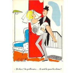illustrateur. n°105359 .rene caille .cpsm .et alors !les papillons ... ils sont la pour les chiens .