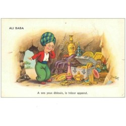 ILLUSTRATEURS.n°9100.JIM PATT.ALI BABA.A SES YEUX EBLOUIS LE TRESOR APPARUT