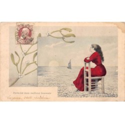 Illustrateur - n°87629 - Jean Dacrier - Porte-lui mon meilleur Souvenir - Femme rêvant en regardant un voilier