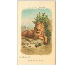 ILLUSTRATEURS.n°30137.FABLES DE LAFONTAINE.LE LION ET LE ROI.D'APRES GUSTAVE DORE