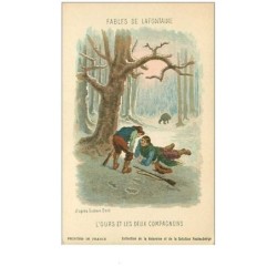 ILLUSTRATEURS.n°672.D'APRES GUSTAVE DORE.FABLES DE LAFONTAINE.L'OURS ET LES DEUX COMPAGNONS