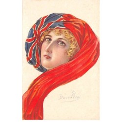 Illustrateur - n°87742 - Bourrillon - Portrait d'une femme portant un drapeau en guise de turban