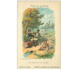ILLUSTRATEURS.n°669.D'APRES GUSTAVE DORE.FABLES DE LAFONTAINE.LE LOUP ET LE CHIEN