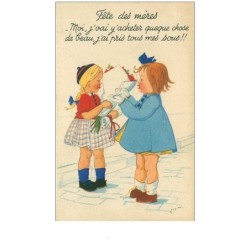 ILLUSTRATEURS.n°9093.FETE DES MERES.FILLETTES PARLANT DE LA FETE DES MERES