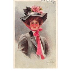 Illustrateur - n°66773 - Little Lady Demure - Jeune femme avec un chapeau