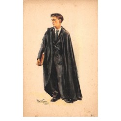 Illustrateurs - n°70887 - Alberte Jouzz - Jeune homme en tenue d'étudiant