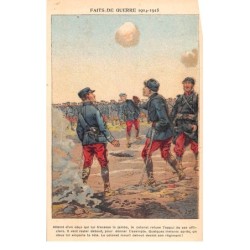 Illustrateur - n°65626 - Job - Faits de Guerre 1914-1915 - La Mort du Colonel - Atteint d'un Obus ...