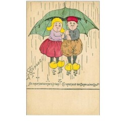ILLUSTRATEURS.n°23670.COUPLE SOUS UN PARAPLUIE