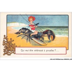 CAR-AAOP4-0340 - ILLUSTRATEUR - UNE FEMME, UN CRABE