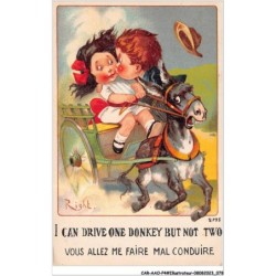 CAR-AAOP4-0325 - ILLUSTRATEUR - UN COUPLE, UN BAISER & UN CHAR , UN CHEVAL