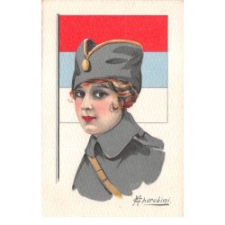 Illustrateur - n°65598 - Cherubini 790-7 - Jeune femme en tenue militaire - Serbie