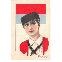 Illustrateur - n°65600 - Cherubini 790-6 - Jeune femme en tenue militaire - Serbie