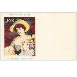 illustrateur. n°45435 . calendrier 1904 . p.gervais . collection job . publicitaire . genre mucha . cigarette