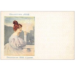 illustrateur. n°45449 . calendrier 1900 . c.léandre . collection job . publicitaire . genre mucha . cigarette