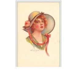 ILLUSTRATEURS.FREDERICKS MANNING.PORTRAIT D'UNE FEMME CHAPOTEE