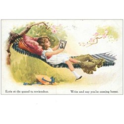 ILLUSTRATEURS.n°8911.NASH.FILLETTE PENSANT A SON AMOUREUX SOLDAT.ECCRIS ET DIS QUAND TU REVIENDRAS