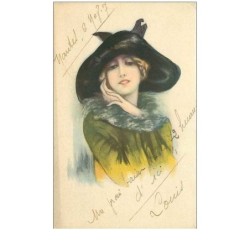 illustrateur. n°42798 . italie.femme chapeau