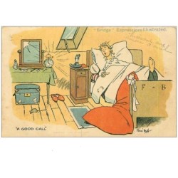 ILLUSTRATEURS.n°9063.RENE BULL.A GOOD CALL.FEMME AU REVEIL