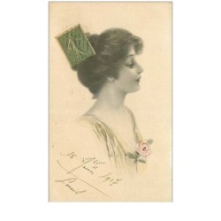 illustrateur. n°42800 . gunn.femme de profil.en l etat
