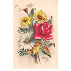 Illustrateur - n°70240 - Laforge n°7 - Bonne Fête - Marguerites et Rose